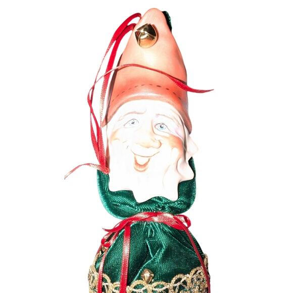 1990 A.N. Allyson Nagel Santa Head Christmas Tree Ornament Artisan Vintage - Picture 2 of 8